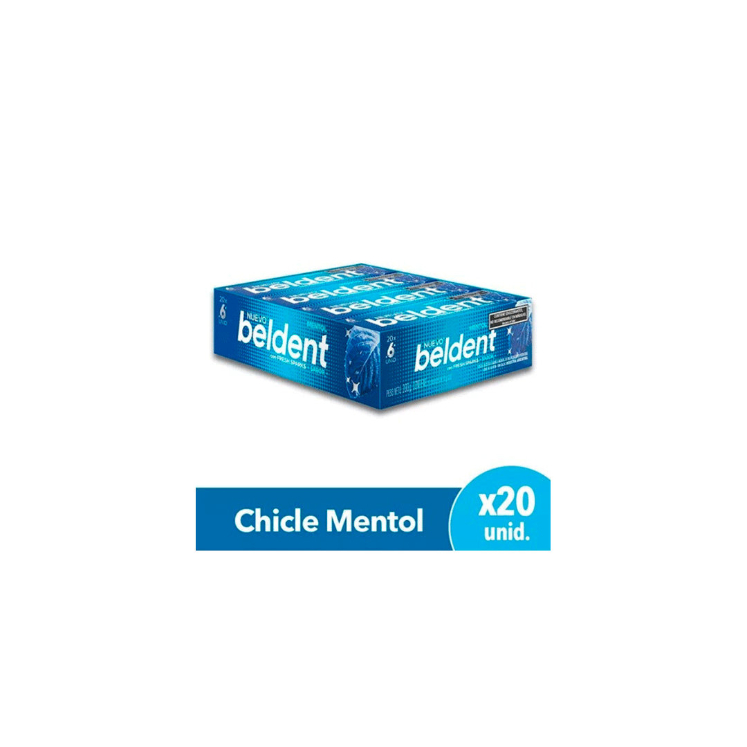 CHICLE BELDENT X20U MENTOL – Golosinas Sagitario